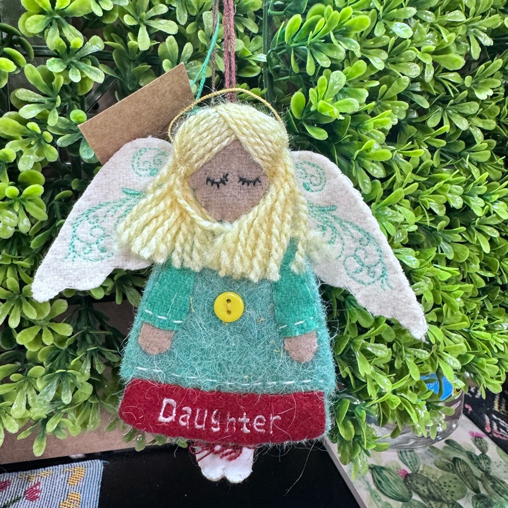 Angel Daughter Felted Wool Ornament